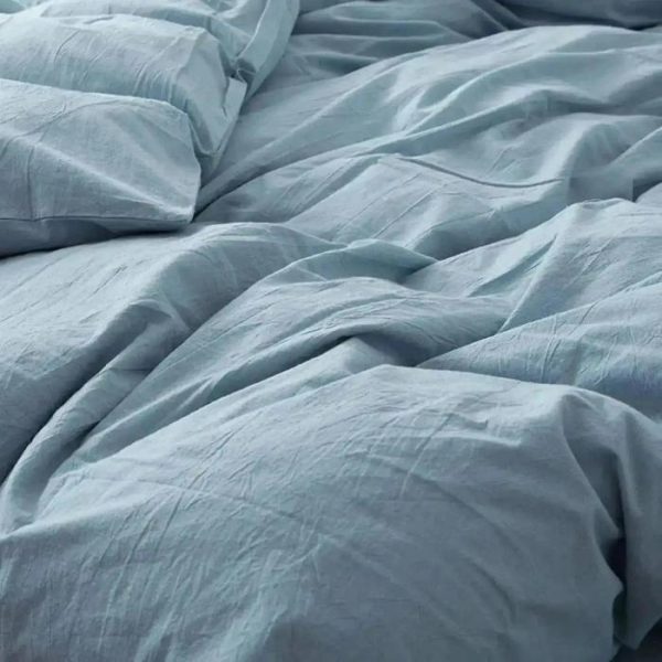 Bedding | 100% Cotton Duvet Cover Set – Sky Blue, Twin US Bedding Bedding