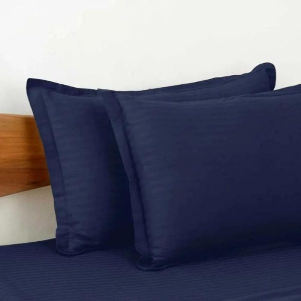 Bedding | 100% Cotton Satin Stripe 210 Tc Duvet Cover Set – Navy Blue, Twin US Bedding Bedding