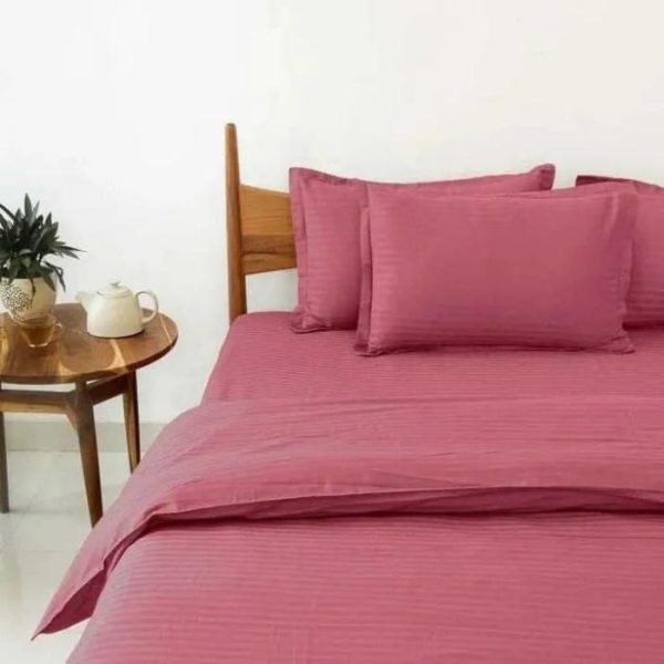 Bedding | 100% Cotton Satin Stripe 210 Tc Duvet Cover Set – Pink, Twin US Bedding Bedding