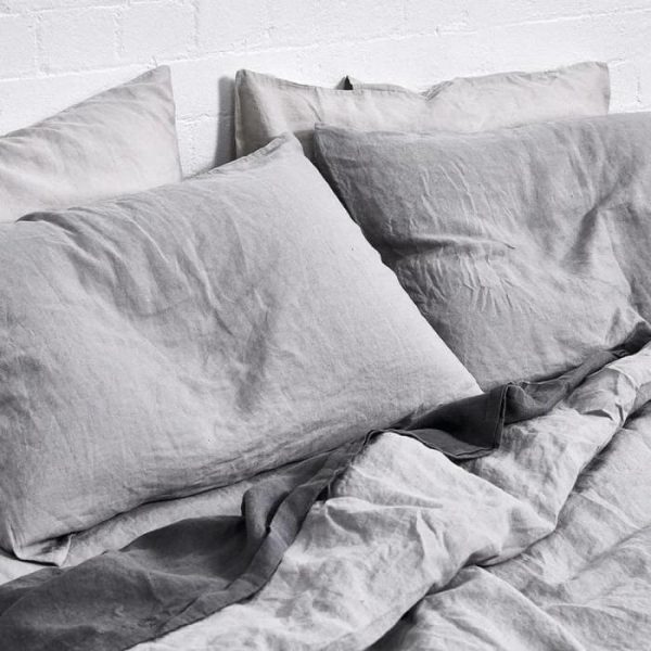 Bedding | 100% Pure Linen Duvet Cover Set – Light Gray, Twin US Bedding Bedding