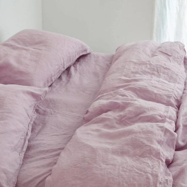 Bedding | 100% Pure Linen Duvet Cover Set – Lilac, Twin US Bedding Bedding