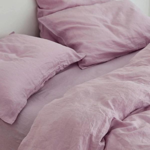 Bedding | 100% Pure Linen Duvet Cover Set – Lilac, Twin US Bedding Bedding