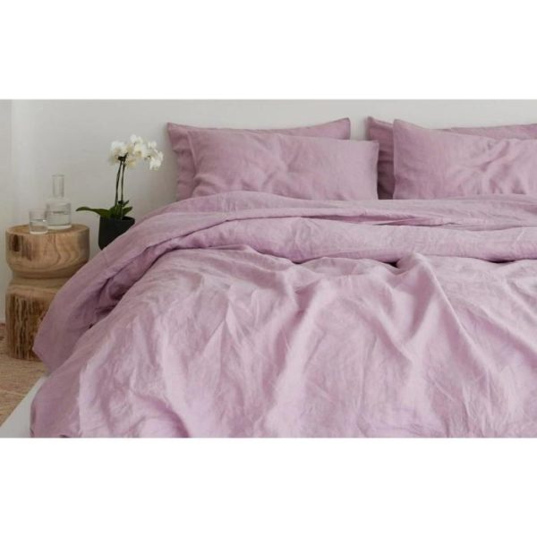 Bedding | 100% Pure Linen Duvet Cover Set – Lilac, Twin US Bedding Bedding