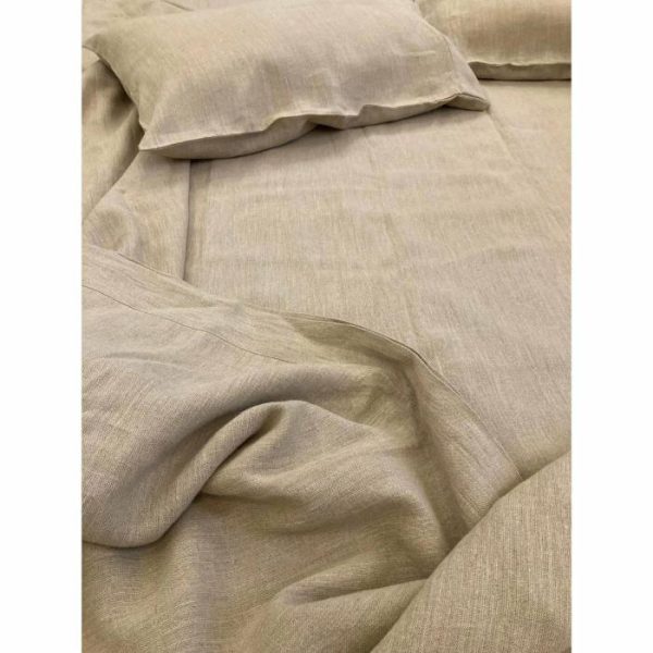 Bedding | 100% Pure Linen Duvet Cover Set – Natural Beige, Twin US Bedding Bedding