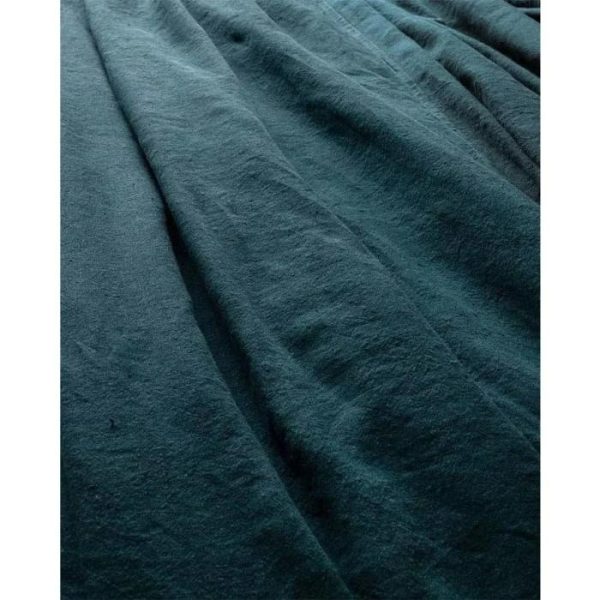 Bedding | 100% Pure Linen Duvet Cover Set – Peacock Blue, Twin US Bedding Bedding