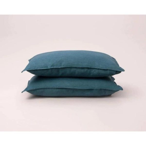 Bedding | 100% Pure Linen Duvet Cover Set – Peacock Blue, Twin US Bedding Bedding