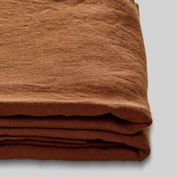 Bedding | 100% Pure Linen Duvet Cover Set – Rust, Twin US Bedding Bedding