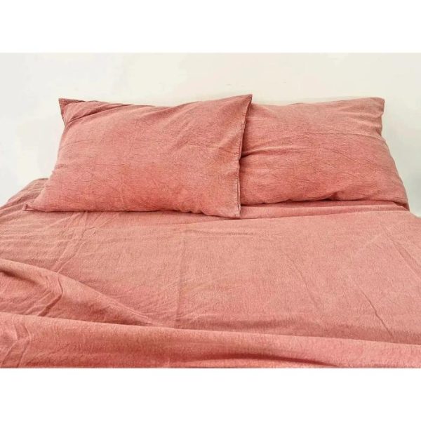 Bedding | 100% Pure Linen Duvet Set – Stone Washed Red Brick, Twin US Bedding Bedding