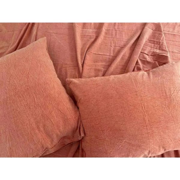 Bedding | 100% Pure Linen Duvet Set – Stone Washed Red Brick, Twin US Bedding Bedding