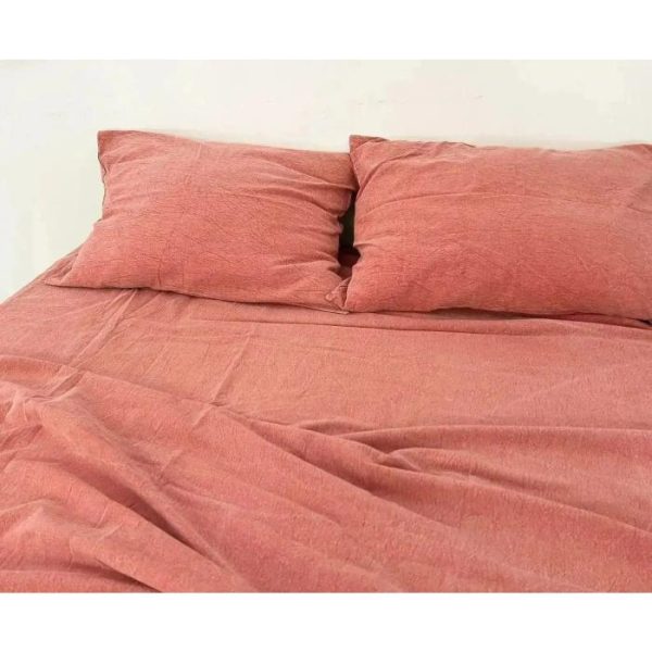 Bedding | 100% Pure Linen Duvet Set – Stone Washed Red Brick, Twin US Bedding Bedding