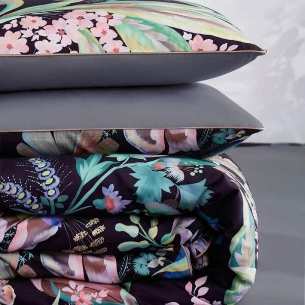 Bedding | Black Floral Leaves Duvet Cover Set, Queen Bedding Bedding