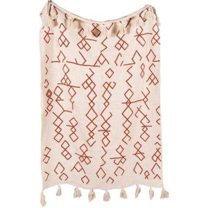 Bedding | Geometry African Mud Cloth Inspired Cotton Throw With Tassels Bedding Bedding