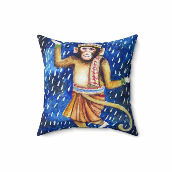 Bedding | Hanuman Monkey Dancing In The Night Rain Printed Throw Pillow Bedding Bedding