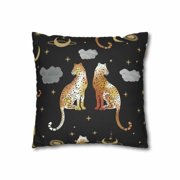 Bedding | Leopard Pair Faux Suede Square Pillow Case, 14" × 14" Bedding Bedding