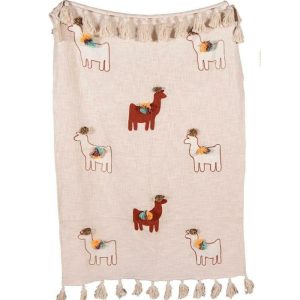 Bedding | Llama African Mud Cloth Inspired Cotton Throw With Tassels Bedding Bedding