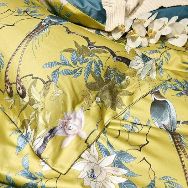 Bedding | Maia Gold Chinoise Duvet Cover Set, Queen Bedding Bedding