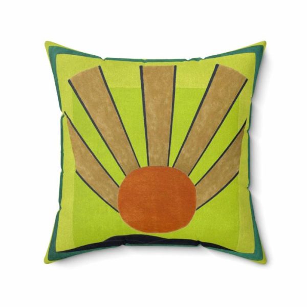 Bedding | Maia Sunrise Art Deco Spun Polyester Square Pillow Bedding Bedding