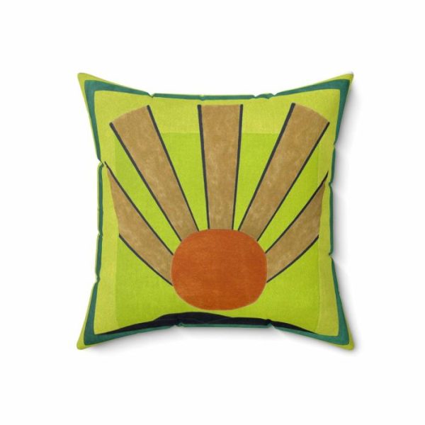 Bedding | Maia Sunrise Art Deco Spun Polyester Square Pillow Bedding Bedding