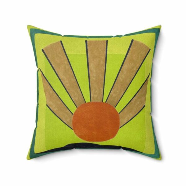 Bedding | Maia Sunrise Art Deco Spun Polyester Square Pillow Bedding Bedding