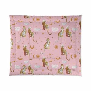 Bedding | Pink Leopard Pair Comforter, 104" × 88" Bedding Bedding