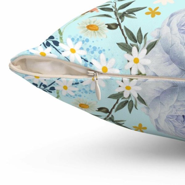 Bedding | Sky Blue Chinoiserie Flower And Birds Throw Pillow Bedding Bedding