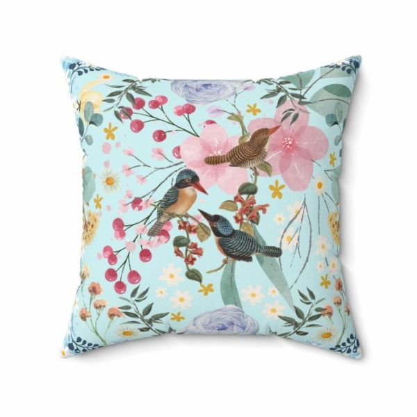 Bedding | Sky Blue Chinoiserie Flower And Birds Throw Pillow Bedding Bedding