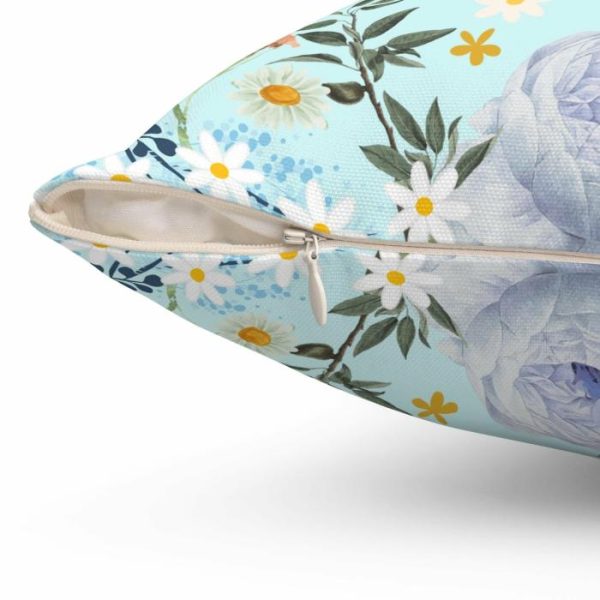 Bedding | Sky Blue Chinoiserie Flower And Birds Throw Pillow Bedding Bedding