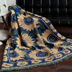 Bedding | Sunflower Knitted Cotton Throw Blanket, 90x210cm Bedding Bedding