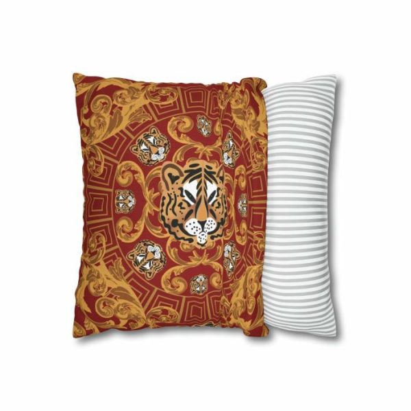 Bedding | Vintage Tiger Square Pillow Case, 14" × 14" Bedding Bedding