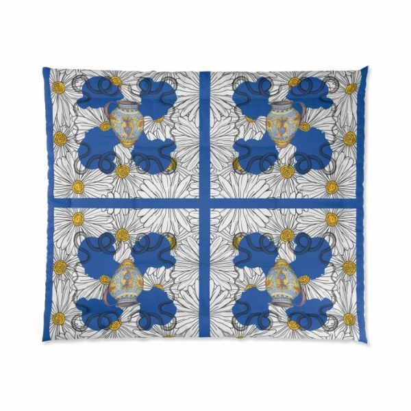 Bedding | White Daisy In Blue Comforter Bedding Bedding