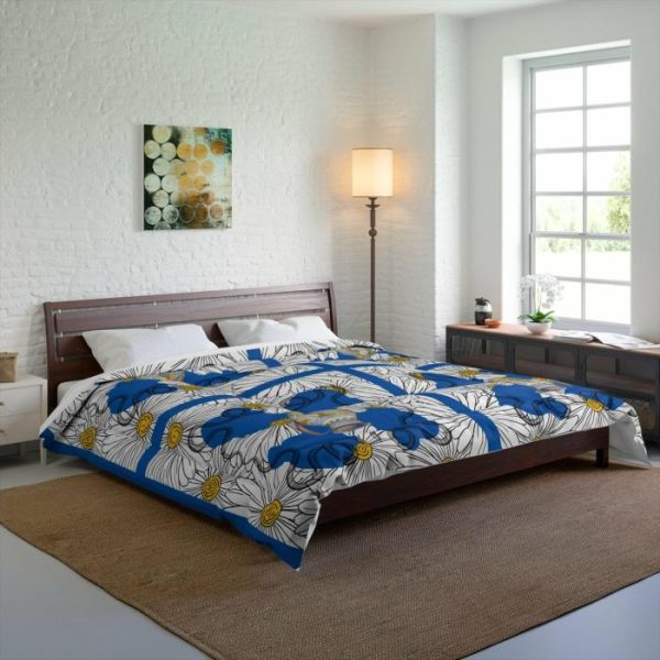 Bedding | White Daisy In Blue Comforter Bedding Bedding