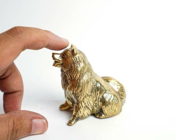 Brass Sculptures | Miniature Dog Solid Brass Sculpture Brass Sculptures Brass Sculptures