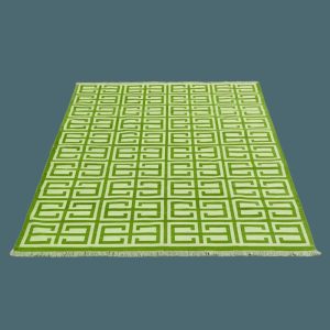 Cotton Rugs | Handmade Chindian Dhurrie Cotton Reversible Rug – Green, 2′ x 3′ Cotton Rugs Cotton Rugs