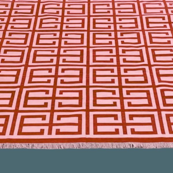 Cotton Rugs | Handmade Chindian Dhurrie Cotton Reversible Rug – Red, 2′ x 3′ Cotton Rugs Cotton Rugs