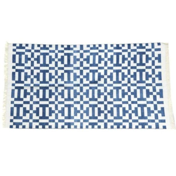 Cotton Rugs | Handmade Crypto Indian Dhurrie Cotton Reversible Rug, 2′ x 3′ Cotton Rugs Cotton Rugs