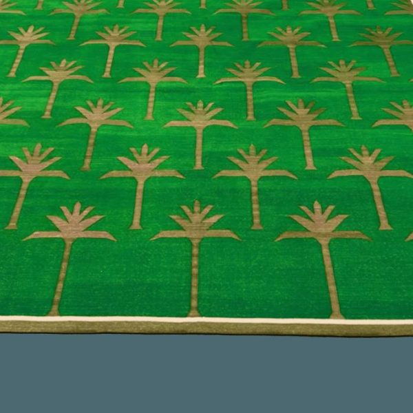 Cotton Rugs | Handmade Palm Trees Cotton Rug – Green/Olive, 2′ x 3′ Cotton Rugs Cotton Rugs