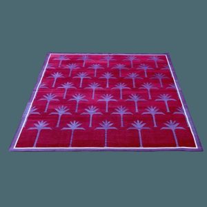 Cotton Rugs | Handmade Palm Trees Cotton Rug – Red, 3′ x 5′ Cotton Rugs Cotton Rugs