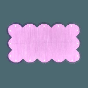 Cotton Rugs | Handmade Scalloped Cotton Rug – Pink/Dark Gray, 2′ x 3′ Cotton Rugs Cotton Rugs