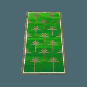 Cotton Rugs | Handwoven Green Palm Trees Cotton Rug, 3′ x 5′ Cotton Rugs Cotton Rugs