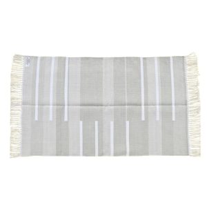 Cotton Rugs | Handwoven Minimalistic Gray Cotton Rug With Fringes, 3′ x 5′ Cotton Rugs Cotton Rugs