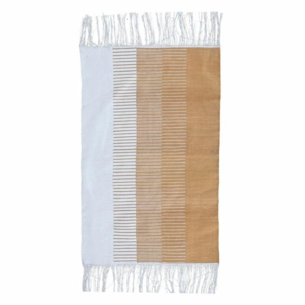 Cotton Rugs | Handwoven Tumeric Ombre Cotton Rug With Fringes, 3′ x 5′ Cotton Rugs Cotton Rugs