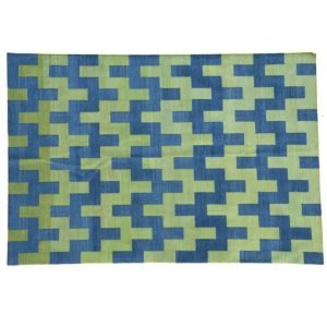 Cotton Rugs | Modern Organic Vegetable Dyed Indian Dhurrie Reversible Cotton Rug – Green, 2′ x 3′ Cotton Rugs Cotton Rugs