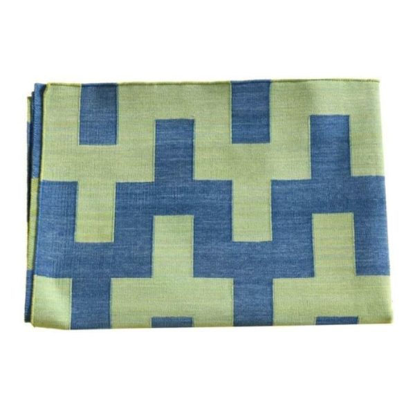 Cotton Rugs | Modern Organic Vegetable Dyed Indian Dhurrie Reversible Cotton Rug – Green, 2′ x 3′ Cotton Rugs Cotton Rugs