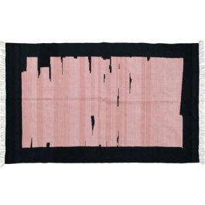 Cotton Rugs | Modern Organic Vegetable Dyed Indian Dhurrie Reversible Cotton Rug – Pink, 2′ x 3′ Cotton Rugs Cotton Rugs