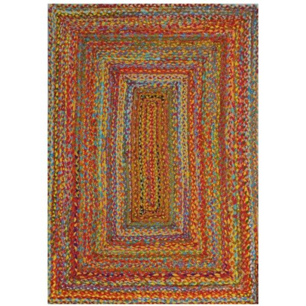 Cotton Rugs | Multicolored Pop Rectangular Hand Made Chindhi Cotton Rug, 2′ x 3′ Cotton Rugs Cotton Rugs