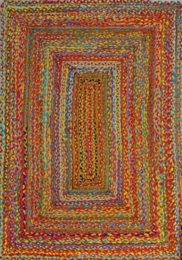 Cotton Rugs | Multicolored Pop Rectangular Hand Made Chindhi Cotton Rug, 2′ x 3′ Cotton Rugs Cotton Rugs