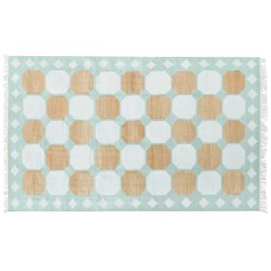 Cotton Rugs | Natural Vegetable Dyed Indian Dhurrie Reversible Cotton Rug – Diamond Pastel, 2′ x 3′ Cotton Rugs Cotton Rugs