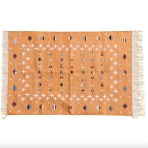 Cotton Rugs | Natural Vegetable Dyed Indian Dhurrie Reversible Cotton Rug – Mustard, 2′ x 3′ Cotton Rugs Cotton Rugs