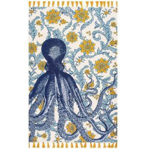 Cotton Rugs | Nuloom Thomas Paul Printed Flatweave Cotton Giant Octopus Area Rug Cotton Rugs Cotton Rugs