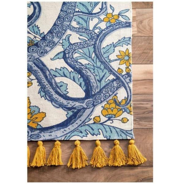 Cotton Rugs | Nuloom Thomas Paul Printed Flatweave Cotton Giant Octopus Area Rug Cotton Rugs Cotton Rugs